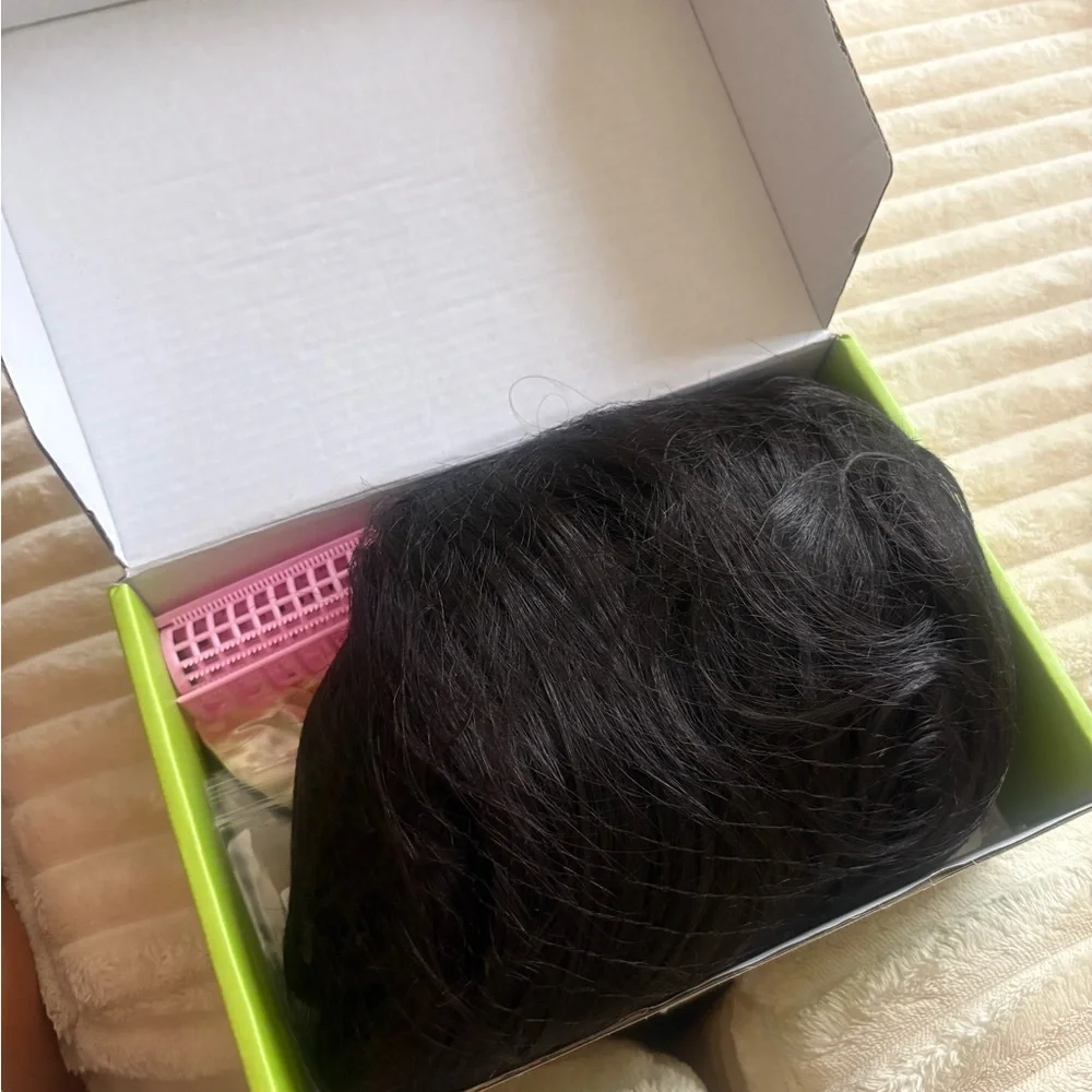 Natural Black Straight Women's Wig with Bangs and Layers